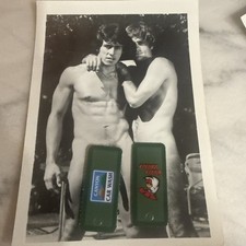 Two Handsome Men Standing Nude Together Vintage Gay Physique Photo -5x7 picture
