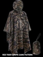 NEW WATERPROOF RED TIGER STRIPE MILITARY RAIN PONCHO WET WEATHER SHELTER HALF picture