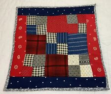 Vintage Antique Patchwork Quilt Table Topper Or Wall Hanging, Nine Patch, Multi picture