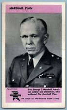 Non-Postcard~ Ed-U-Cards~ General George C. Marshall~ Marshall Plan Flash Card picture