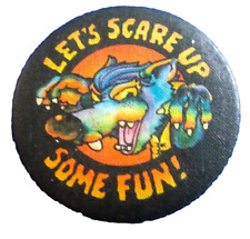Hallmark BUTTON PIN Halloween Vintage WEREWOLF Scare Up Fun 1980 Holiday Pinback picture