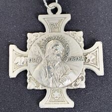 Vintage St. Benedict Maltese Cross Pendant ORA LABORA Sanctus Pater Benedictus picture