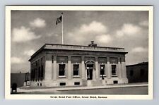 Great Bend KS-Kansas, Great Bend Post Office, Antique Vintage Souvenir Postcard picture