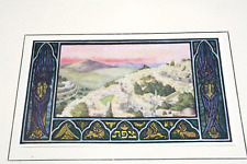 VTG Jewish Judaica Palestine Print Safed Art by Zeev Raban, Bezalel 1950s picture