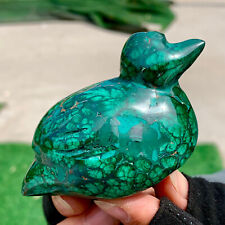 225G Natural glossy Malachite Crystal  Handcarved duck mineral sample healing picture