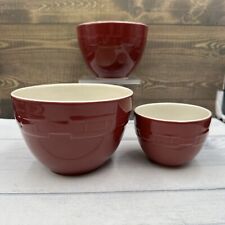 Longaberger Pottery Woven Traditions Paprika Small Nesting Mixing Bowl Set picture