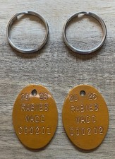 2 Pcs Aluminum 2026 Rabies Vaccination Dog Tags Vet Tag Dogs Cats picture