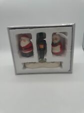 New Gerson Intl Santa & Mrs Claus Salt & Pepper Shakers in Lamp Post Holder picture