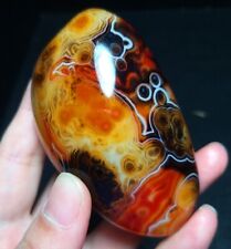 TOP 109G Natural Polished Silk Banded Lace Agate Crystal Stone Madagascar QC168 picture