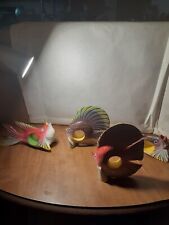 Tropical Fish Napkin Rings Holders Lot Of 4 Vintage picture