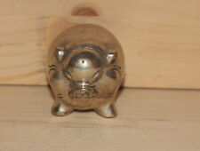 Antique hand made silver plated small pig figurine picture