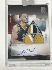 ROOKIE WONG 7/49 - 2023-24 Topps 3 AUTOGRAPH AND PLAYER - WORN MEMORIAL BASKETBALL picture