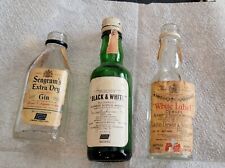 Three Empty Mini Liquor Bottles Made For Penn Central(rr), Seagrams,wt Label Etc picture