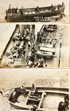WWI USS Jason AC-12 Taking Bodies Aboard US Navy Ship 3 Real Photo Postcard Set picture