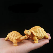 Wooden Turtles Statue Carved Sculpture Wood Decor Animal Figurine Handmade Gift picture