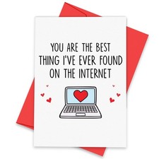 Funny Anniversary Card for Boyfriend Girlfriend, Internet Dating Valentines D... picture