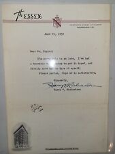 Signed 1952 Letter From Harry V. Richardson, Theologian, Writer And 1st Pres ITC picture