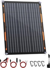 FlexSolar 20W 12V Solar Panel Charger Kit with Built-in Charge Controller - P... picture