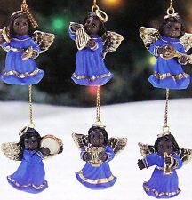 Black, African American Musical Angels, Set of 6 Christmas Ornaments  picture