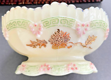SIGNED NORTHWOOD CHRYSANTHEMUM SPRIG CUSTARD GLASS  OVAL BERRY BOWL picture