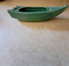 Antique Mini Blue/teal Pottery Boat Planter picture