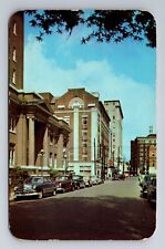 Monroe LA-Louisiana, St John Street, City Hall, Hotel, Vintage c1953 Postcard picture