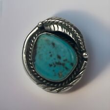 Vintage Native American Navajo Turquoise Sterling Silver Ring Size 7 picture