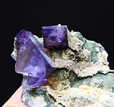 128 g natural cubic purple ink fluorite specimen/China picture