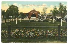 Postcard - Cherryvale, Kansas, Depot & Train at Santa Fe Park - C. 1910 picture