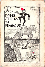 1908 Doing Stunts At Niagara Falls New York NY Funny Comic Postcard L66 picture
