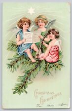 Postcard Christmas Greetings Angels Undivided Back c 1906 picture