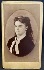 1858 CDV Cabinet Card Photo Carte de Visite Lovely Brunette Holden Missouri MO picture