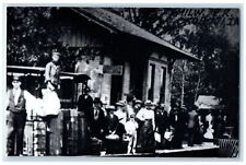 c1960's MILW RR Okoboji Iowa IA Railroad Train Depot Station RPPC Photo Postcard picture