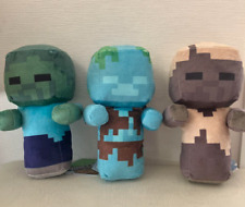 Minecraft Big Plush doll Zombie Drowned & Husk Set of 3  Furyu 2022 picture