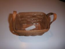 Longaberger 1993 Basket With Leather Handles Plastic Protective Liner picture