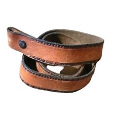 Vintage LeatherTooled Edges Belt No Buckle Cowboy Western Plain picture