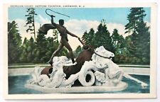 Postcard Lakewood NJ Neptune Fountain Georgian Court College New Jersey Linen PD picture