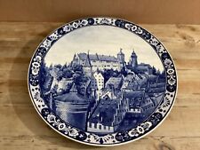Antique Villeroy & Bosh Blue White Delft  Hand Painted 17” Wall Plate picture