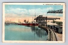 Lorain OH-Ohio, Panoramic View Harbor Scene, Boats, Vintage Souvenir Postcard picture