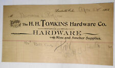 1903 H. H. Tomkins Hardware... Mine and Smelter ... receipt , Leadville Colorado picture