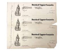 Rare Antique 1850s Bank Of Upper Canada Hamilton Checks Blank Cheque picture