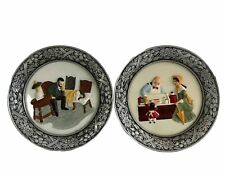 Sebastian Signed Miniature plates set of two Collector Country Cottage Home picture