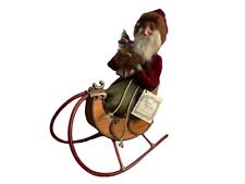 Vintage 1989 Byers Choice DyedT Moroz Russian Santa Sleigh w/ Tree Tags Caroler picture