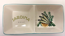 Sardinia Sicily Divided Serving Dish Sardines Fish Appetizer Tray Coastal picture
