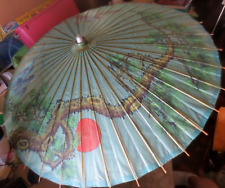 Vintage Japanese Umbrella Parasol Rice Paper Hand Painted picture