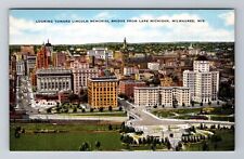 Milwaukee WI-Wisconsin, Looking Toward Memorial Bridge, Antique Vintage Postcard picture