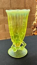 Vintage Northwood Twig Vaseline Uranium Glass Opalescent Vase picture