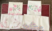 4* Single Standard Pillow Cases all with Handcrafted Details* So Belle* Pink-Blu picture