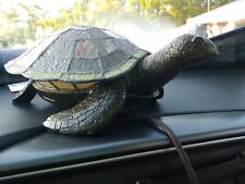 vtg cast iron tiffany style Turtle Woodsy Green Light Up Plugs In Lamp In Or Out picture