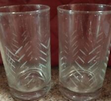 Javits Rain Pattern 1950's Cut Glass-Juice/Shot Glasses- (pair) 2 picture